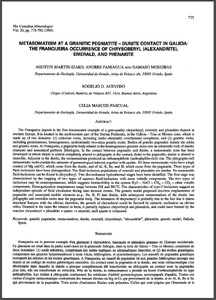 Metasomatism at a granitic pegmatite-dunite contact in Galicia: The Franqueira occurrence of chrysoberyl (alexandrite), emerald, and phenakite